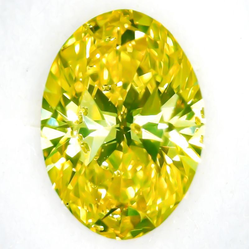 裸石 0.600ct ct Fancy Intense Greenish Yellow SI-1 中央宝石 ...